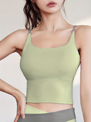 Teens Nude Sports Bra High Stretchy Yoga Tank Top