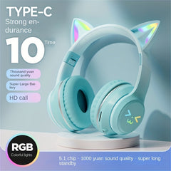 Colorful Cat Ear Earphones Wireless Headband Music Network