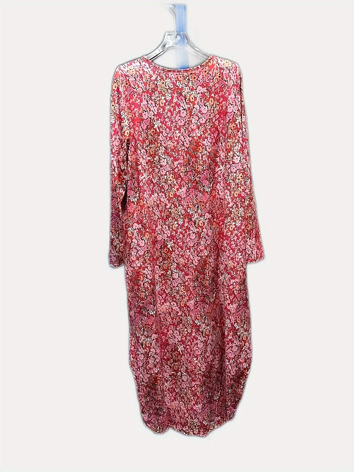 Allover Ditsy Print Maxi Dress With Pockets
