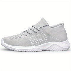 Women's Low Top Knitted Sports Shoes Lace Up Outdoor Running Sneakers