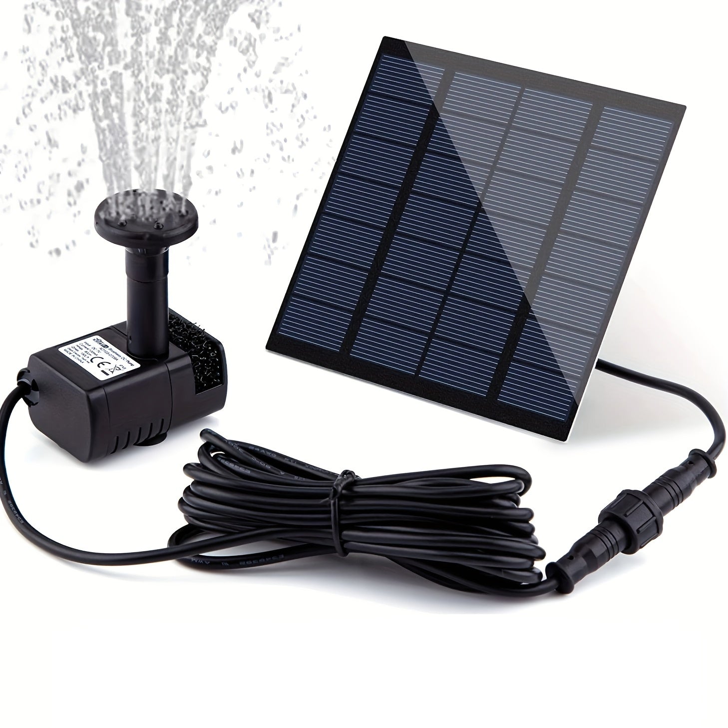 Solar Bird Bath Fountain Pump 1.5W with Solar Panel & 6 Nozzles