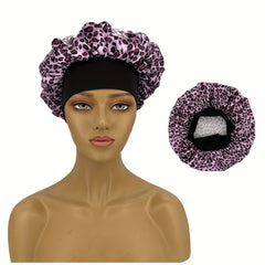 Floral Print Satin Bonnet Hair Cap for Women