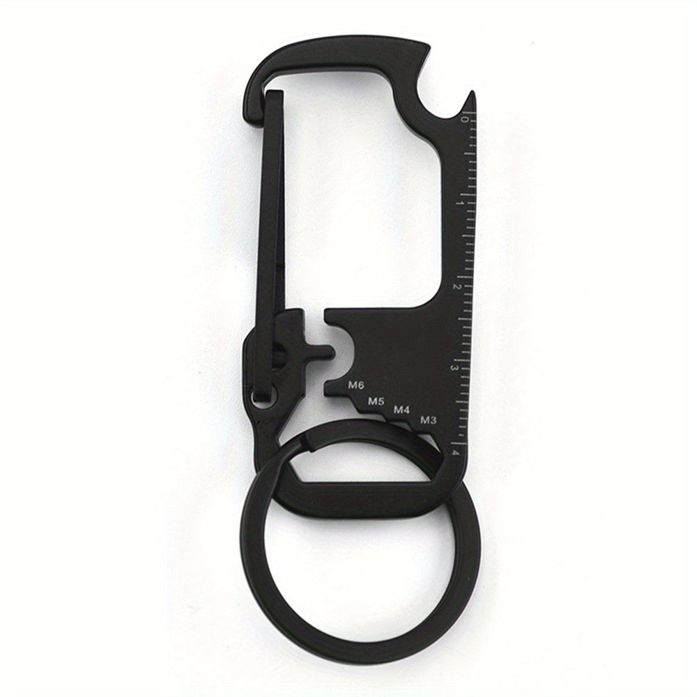 Stainless Steel 6-in-1 Carabiner Keychain Clip Multitool