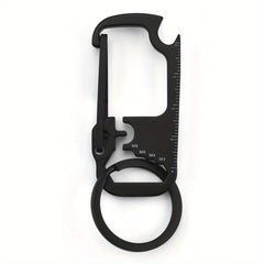 Stainless Steel 6-in-1 Carabiner Keychain Clip Multitool