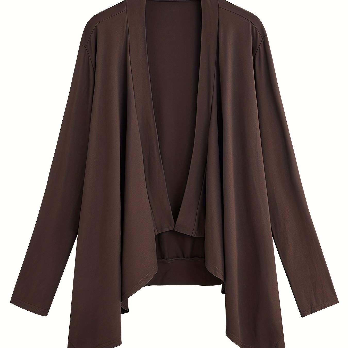 Casual Cardigan Solid Long Sleeve Open Front Stretch Cardigan