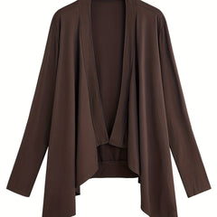 Casual Cardigan Solid Long Sleeve Open Front Stretch Cardigan