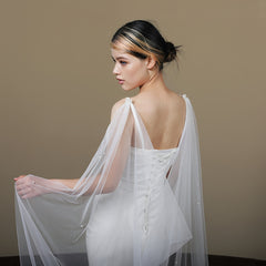 Beaded Shawl Wedding Dress for Brides