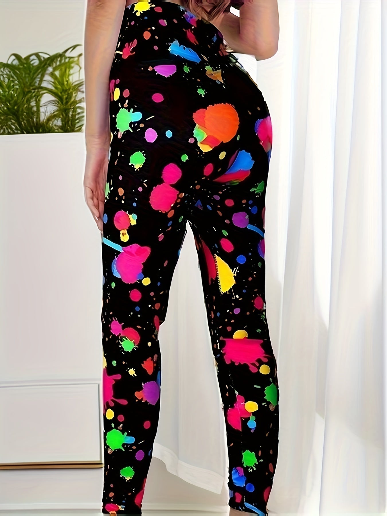 Graffiti Print Leggings Butt Lifting Yoga Pants
