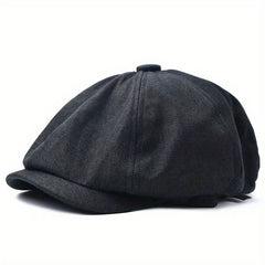 Linen Adjustable Newsboy Cap for Men's Dad Spring Autumn