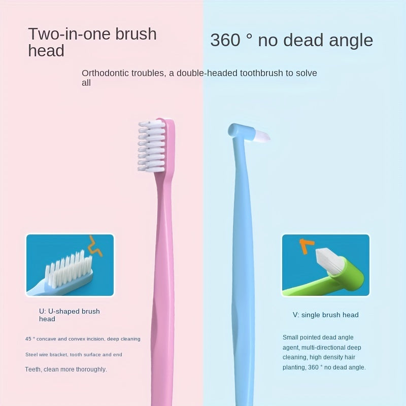 Dual-Headed Soft Bristle Toothbrush for Dental Gap - Ideal for Wisdom Teeth