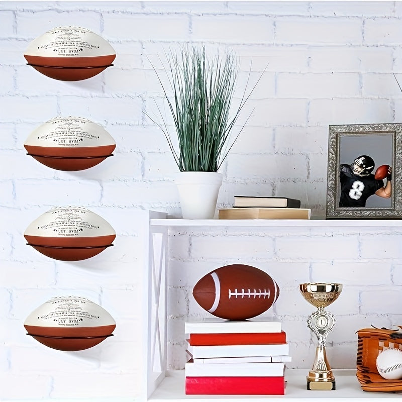 4pcs Wall Mounted Ball Storage Display Rack Metal Ball Holder For Various Balls