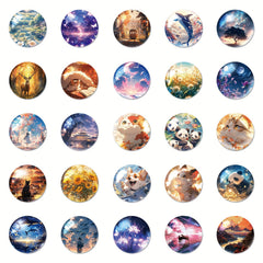 50pcs Small World in Cartoon Bottle Series Stickers Waterproof DIY Pack