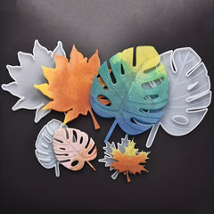 Tropical Palm Leaves Crystal Epoxy Resin Coaster Mat Silicone Mold