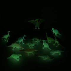 20pcs Glow in the Dark Mini Dinosaur Figures - Random Colors Collectible