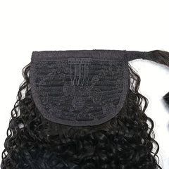 Kinky Curly Human Hair Ponytail Extension 20-32-71-12 cm Natural