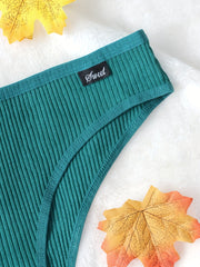 7 Pcs Ribbed Thongs Low Waist Panties