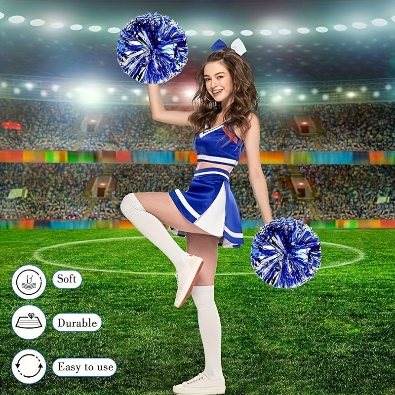 Cheering Poms With Bow Handheld Props Dancing Supplies Stage Performance