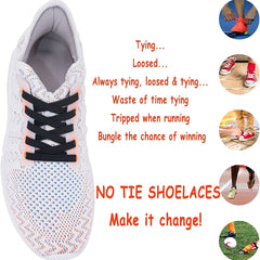 Elastic No Tie Shoelaces System for Adult and Kids Shoes