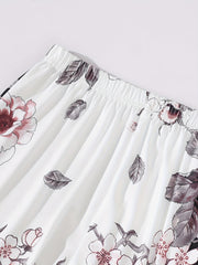 Floral Lounge Set Short Sleeve Top & Shorts Women's Loungewear
