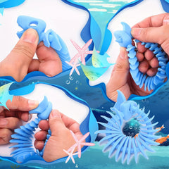 10pcs Fishbone Stretchy String Sensory Toys Anxiety Squeeze Toys For Adults
