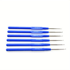 8pcs Small Crochet Hooks Steel Needles Kit Lace Crochets Set Plastic Handle