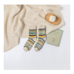 5 Pairs Women's Winter Cotton Blend Socks Cozy Knit Warm Socks
