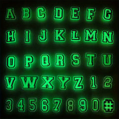 37pc Glow In The Dark Shoe Decoration Letters Numbers Charms