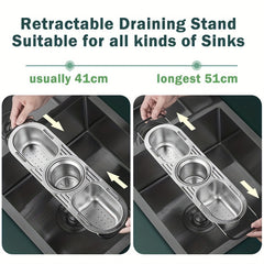 Kitchen Sink Corner Drying Rack Stainless Steel Sponge Drainer