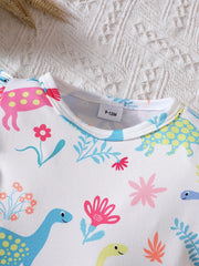 Baby Girl's Cartoon Graphic Long Sleeve Dress