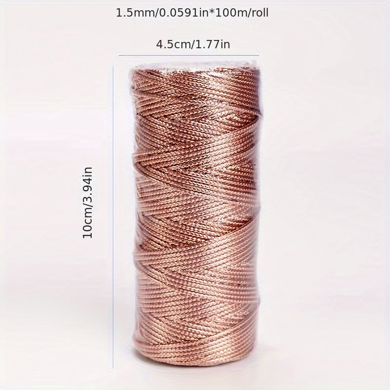 5mm 100m Golden Rope Christmas Decoration Thread Ribbon Bow Crafts DIY