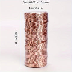 5mm 100m Golden Rope Christmas Decoration Thread Ribbon Bow Crafts DIY