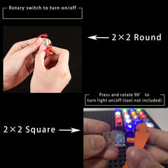 20pcs Light Up Bricks Accessory Kit, 2x2 Classic Clear LED Light Bricks Set