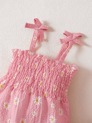 Baby Girls Off Shoulder Sleeveless Bib Pants Jumpsuit Headband Floral Printed