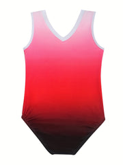 Girls Gradient Sleeveless Gymnastics Leotard