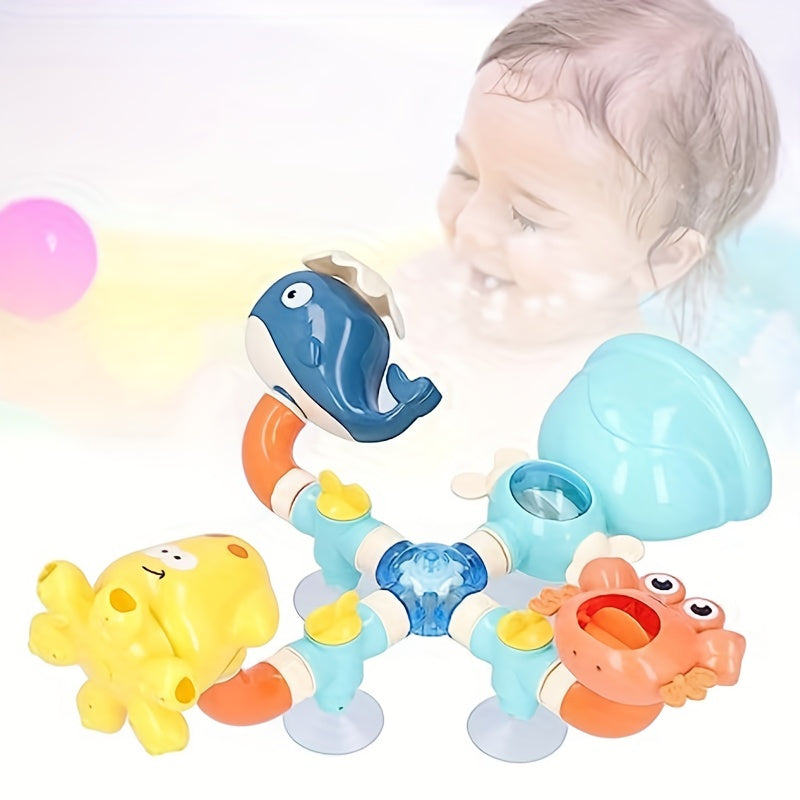 Baby Bath Time DIY Water Pipe Toy with Spray Feature