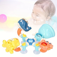 Baby Bath Time DIY Water Pipe Toy with Spray Feature