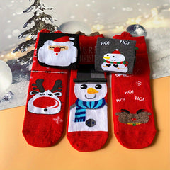 5 Pairs Christmas Print Socks Comfy & Mid Tube Socks Women