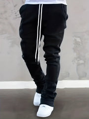 Classic Joggers Men's Casual Loose Fit Solid Drawstring Pants