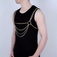 Men's Metal Harness Belt Hollow Chain Club Accessory