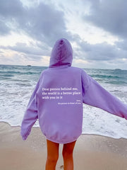 Letter Print Hoodies Long Sleeve Casual Sweatshirt For Winter & Fall