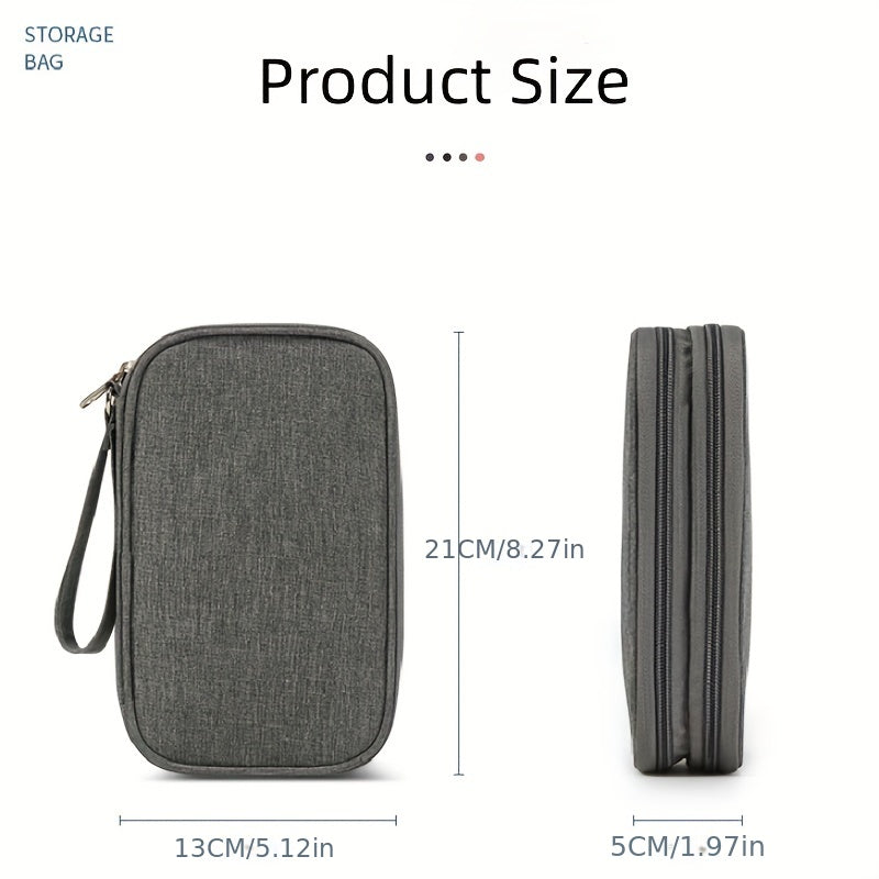 Travel Cable Bag Pouch Double Layer Lightweight Organizer