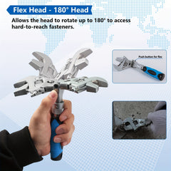 Adjustable Ratcheting Wrench 180 Degree Folding 5-in-1 Torque Wrench