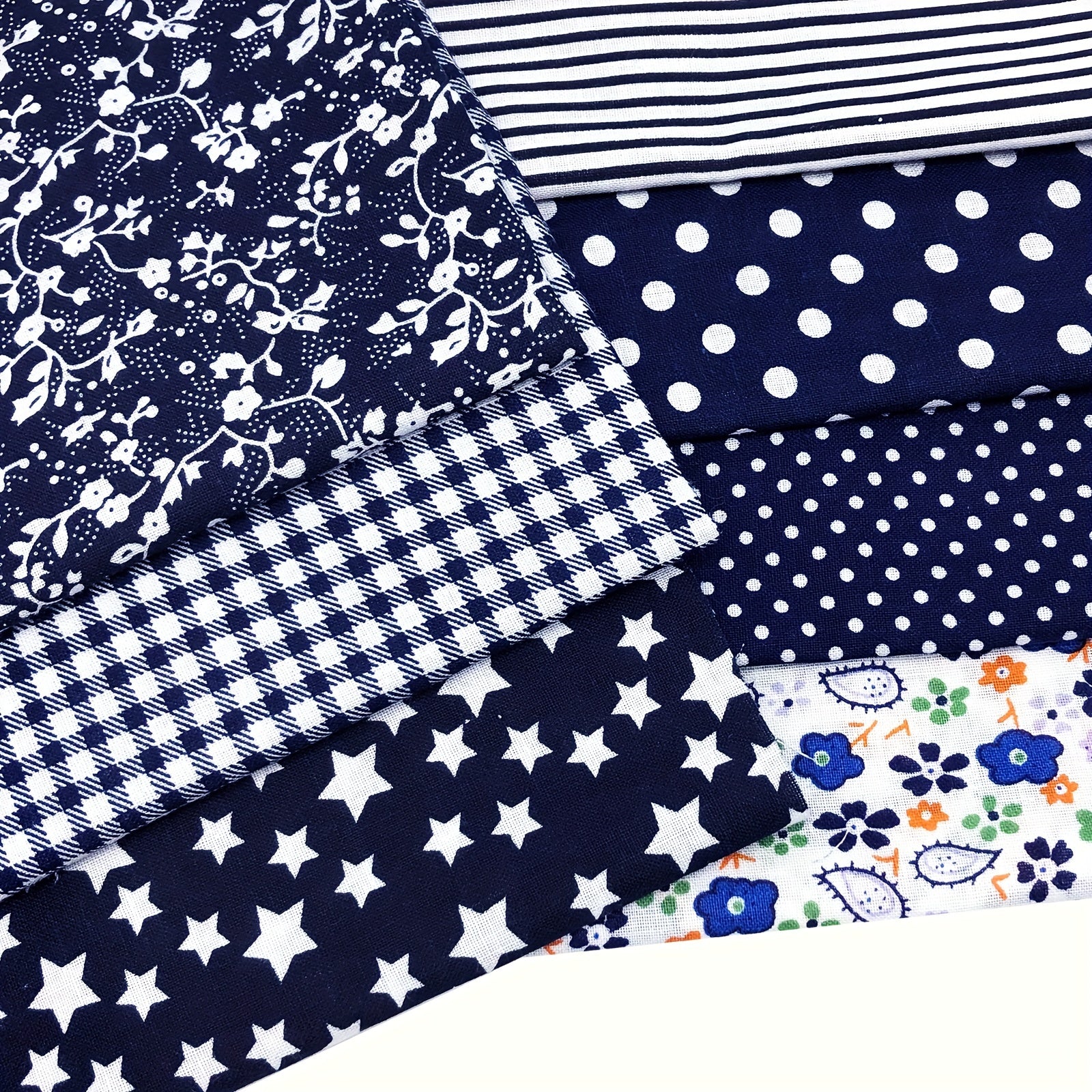 7pcs 49 78 X 49 Navy Cotton Fabric Quilting Patchwork Fabric Square