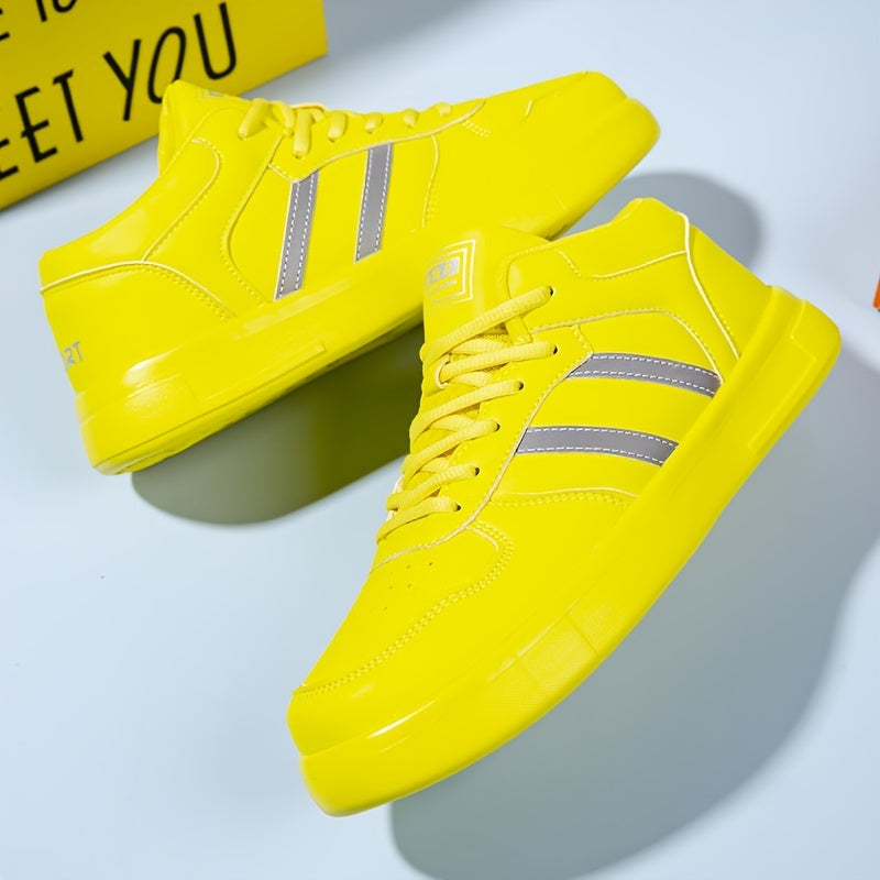 Customizable Lace Up Skate Sneakers Anti Skid Casual Elevator Shoes