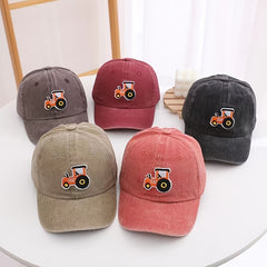 Kids Tractor Embroidered Ball Cap with Visor