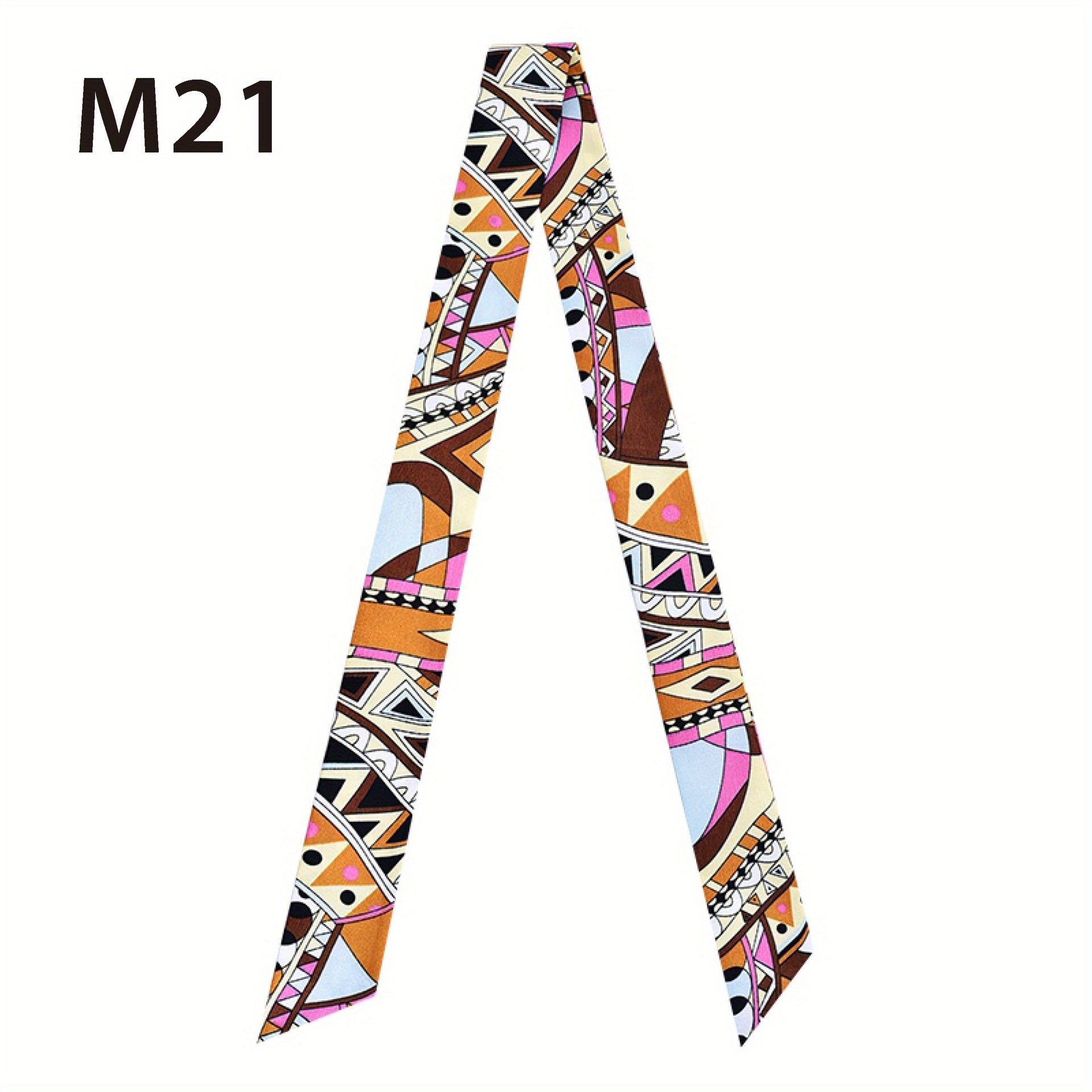 Chain Print Skinny Scarf Long Ribbon Neckerchief French Style Twilly Scarf