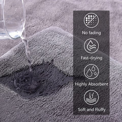 3pcs Microfiber Bath Towels 70 X 140cm Portable Absorbent & Quick Drying