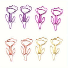100pcs Flower Paper Clip Special Shaped Creative Pin Cartoon Paper Clip