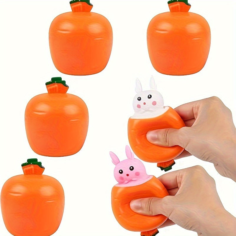 Animal Squeeze Toy Carrot Rabbit Stress Sensory Toy for Autism ADHD Anxiety