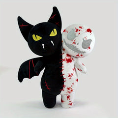 Spooky Halloween Double Headed Bat Plush Toy